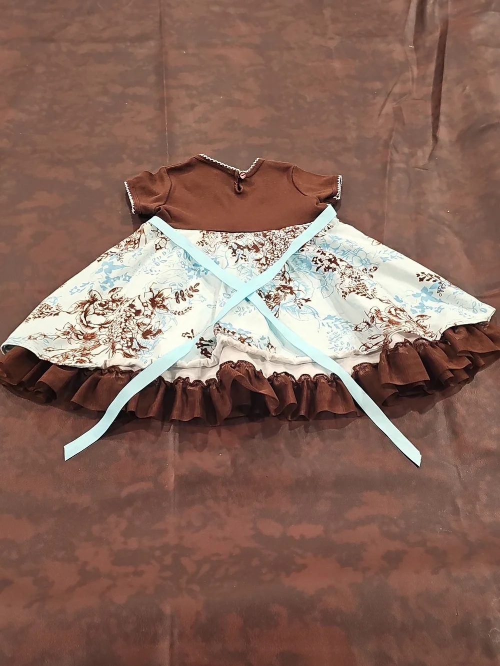 V Brown And Blue Rare Editions Dress Size 18 Months
